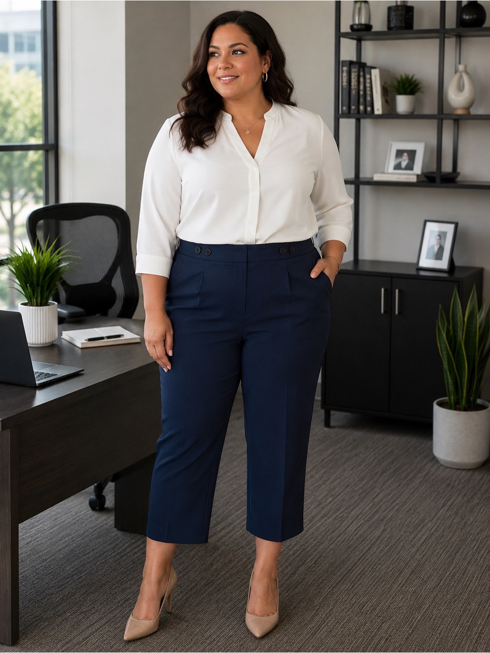 Tommy Hilfiger The Flex Plus Navy Cropped Work Pants